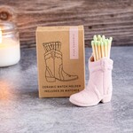 Cowboy Boot Vintage Match Holder - Pink