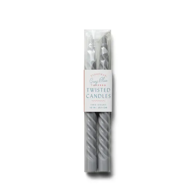 Taper Candle Set (2) - Grey Blue Twisted