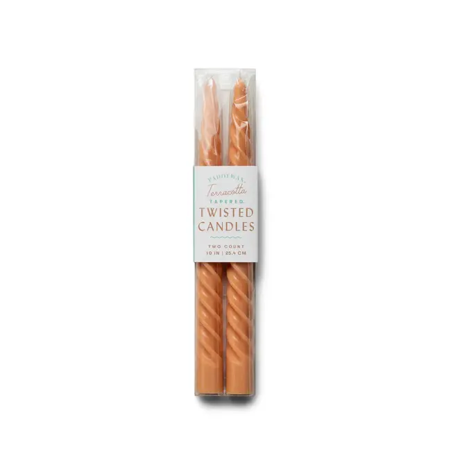 Taper Candle Set (2) - Terracotta Twisted