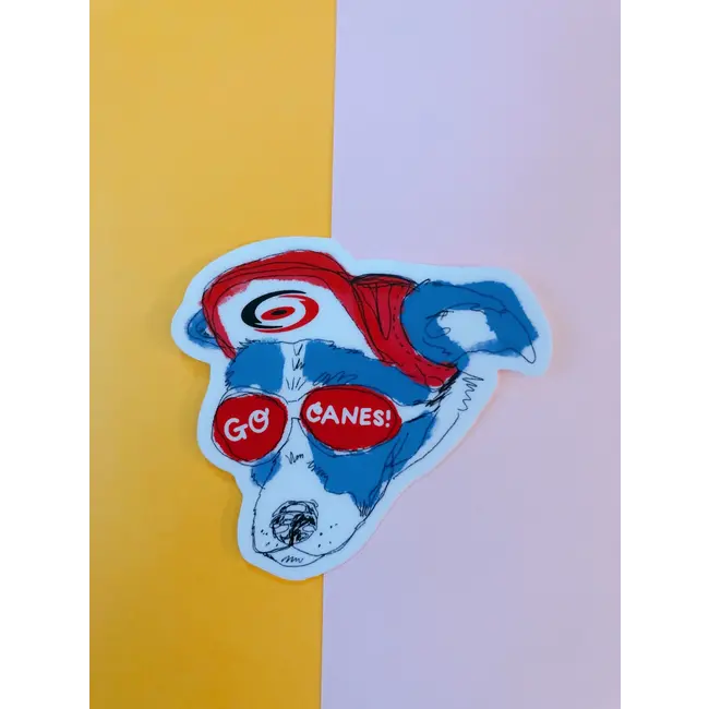 Emily Petrilla Illustrations Canes Dog Sticker - Blue