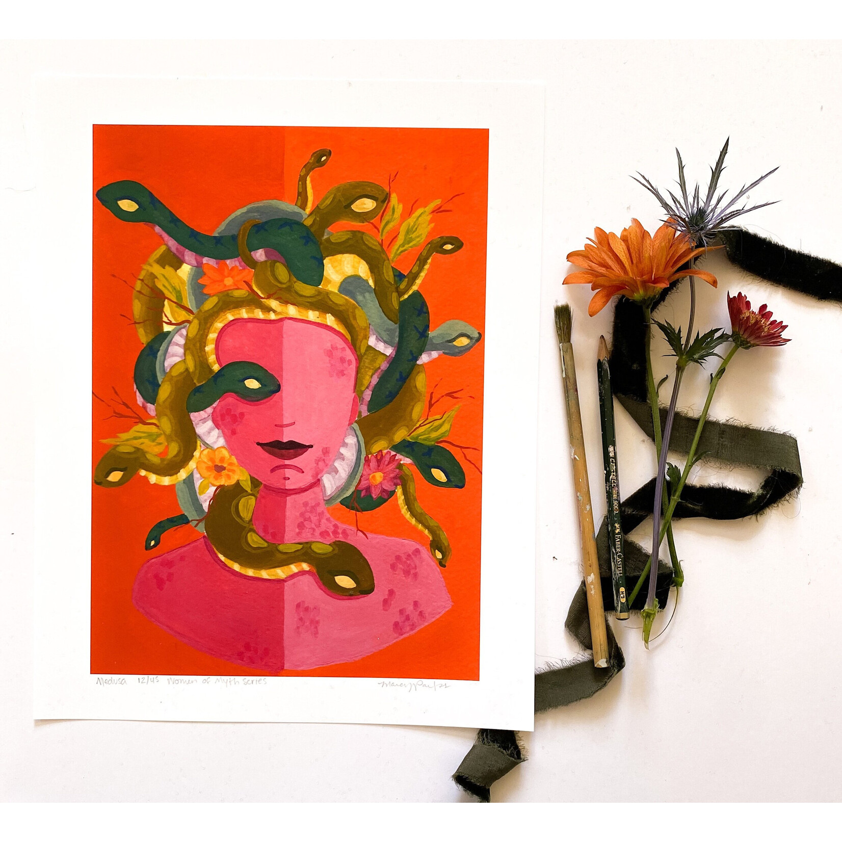 Marcy Parks Art Medusa Print 5x7 - Marcy Parks Art