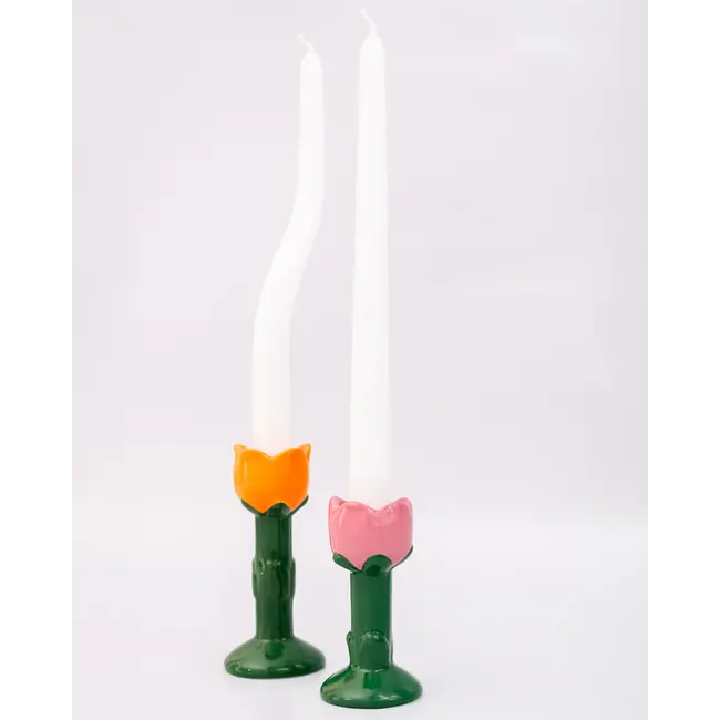 Candle Holder Set (2) - Flowers