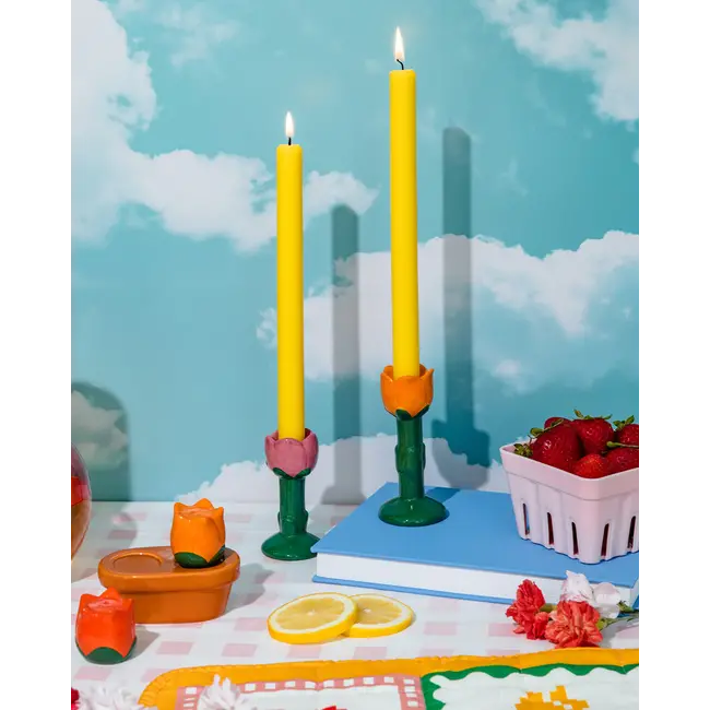 Candle Holder Set (2) - Flowers