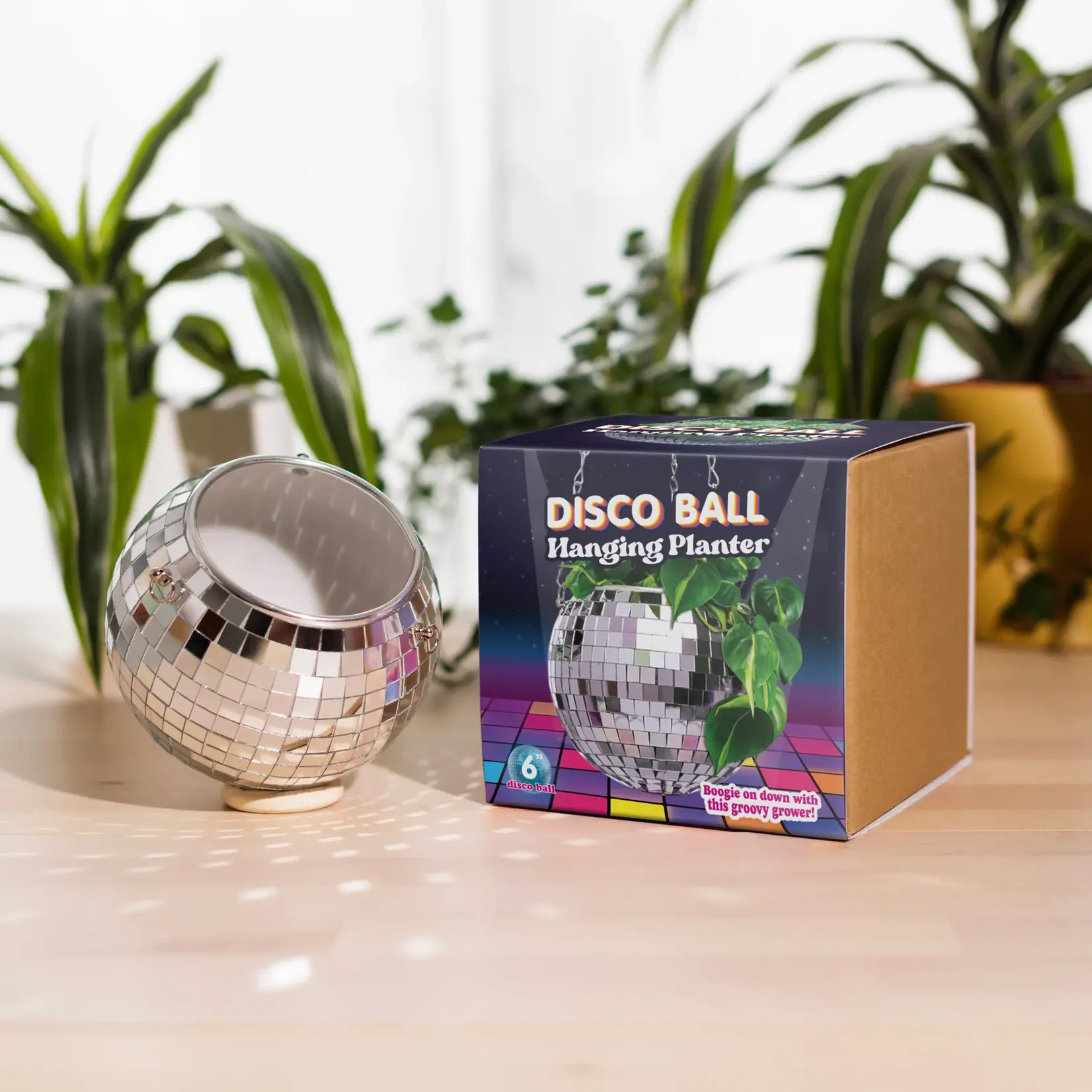 Disco Ball Planter - Silver 6 in
