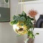 Disco Ball Planter - Gold 8 in
