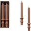 Unscented Pleated Taper Candle Set of 2 - Tan