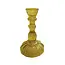 Embossed Recycled Glass Taper Holder - Chartreuse