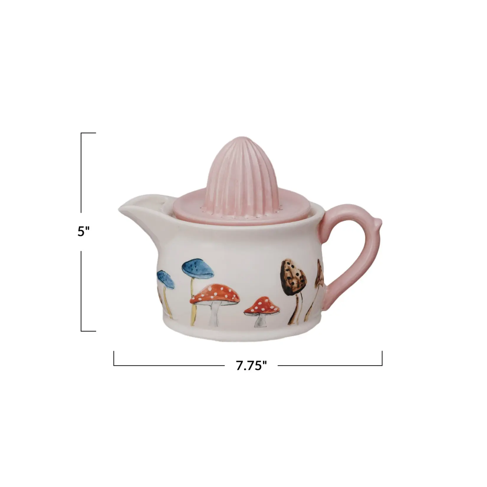Stoneware Pitcher with Juicer - Mushroom