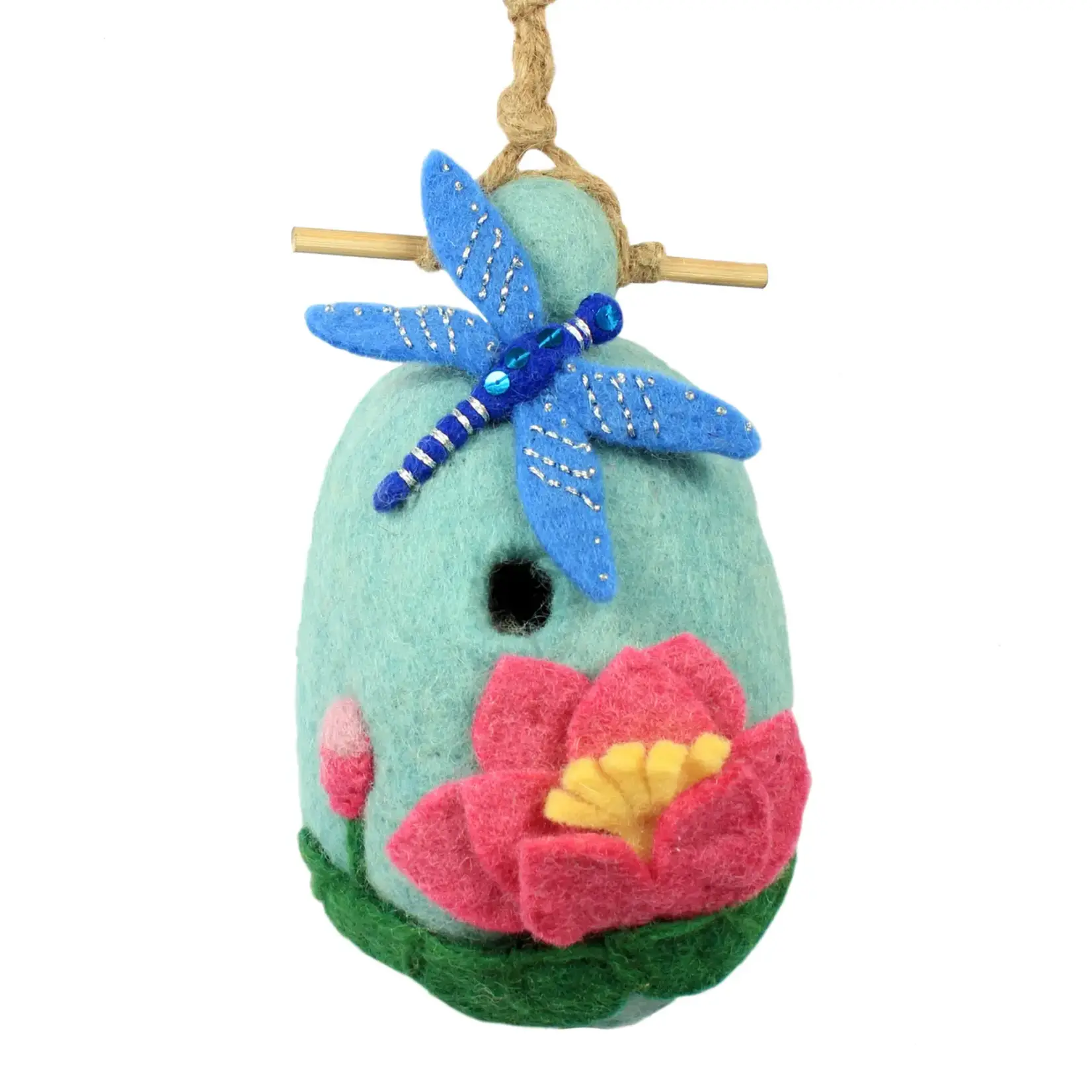 Felt Birdhouse - Lotus Dragonfly