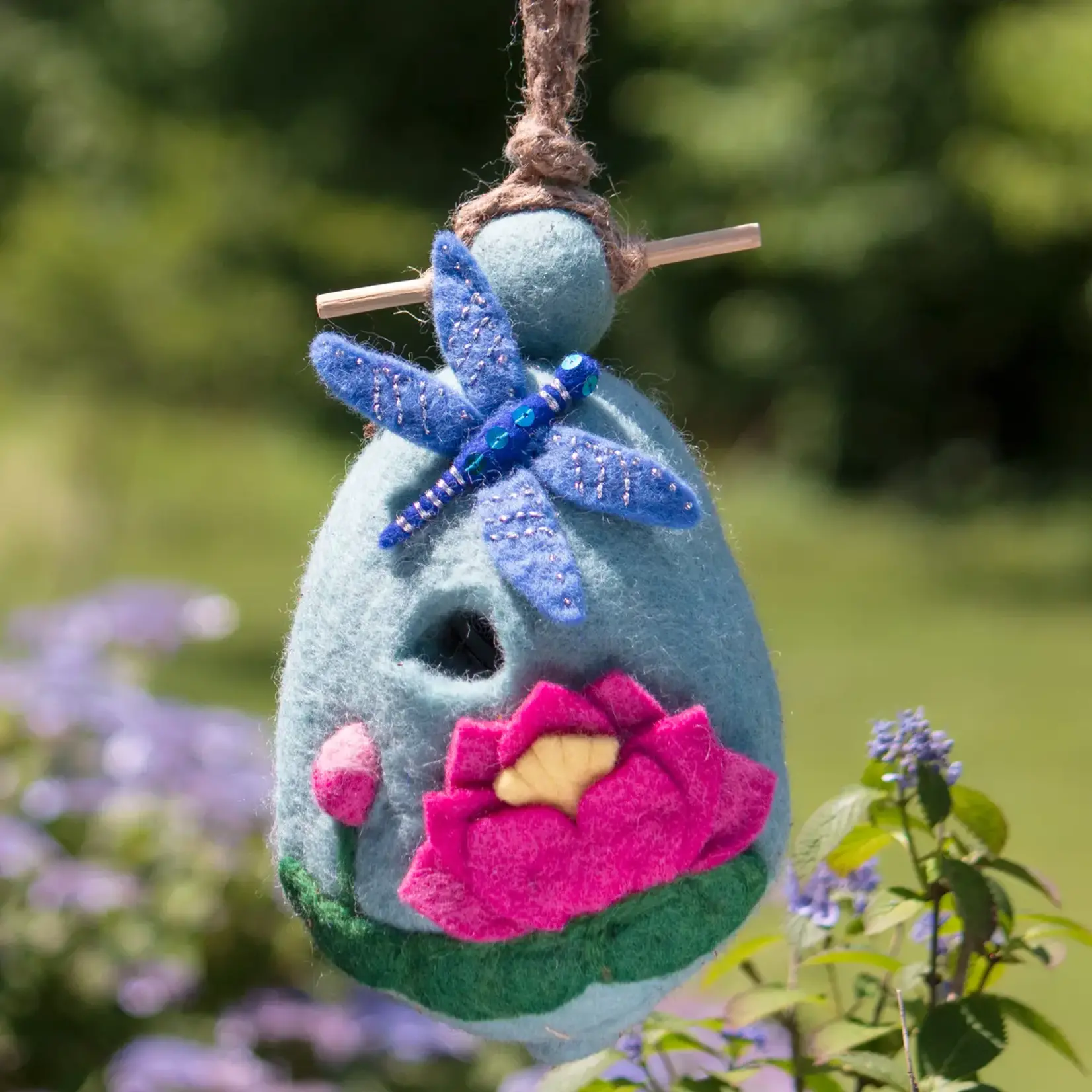 Felt Birdhouse - Lotus Dragonfly