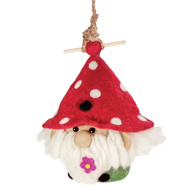 Felt Birdhouse - Garden Gnome