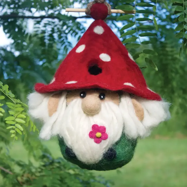 Felt Birdhouse - Garden Gnome