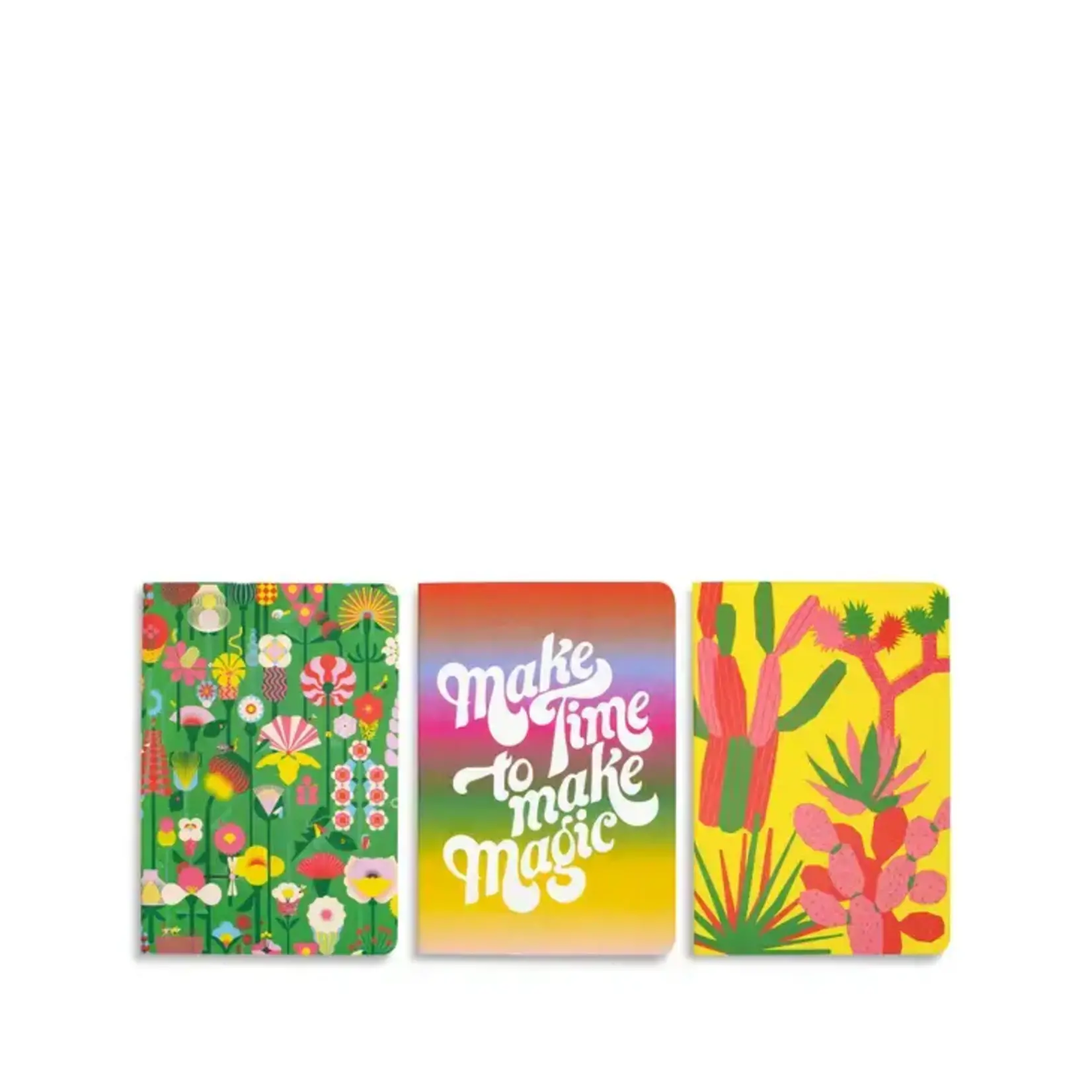 Triple Notebook Set - Geometric Flowers