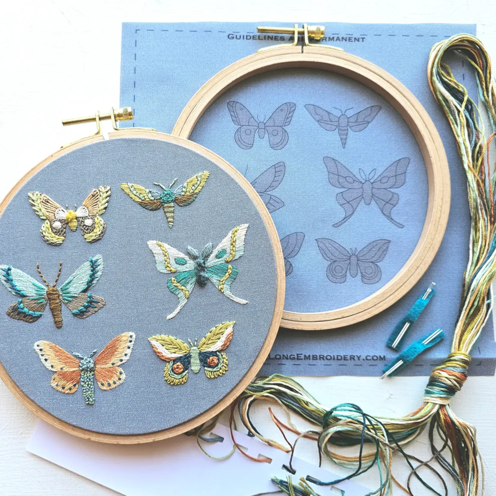 Jessica Long Embroidery Kit - Moth Sampler