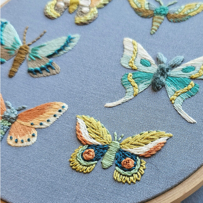 Jessica Long Embroidery Kit - Moth Sampler