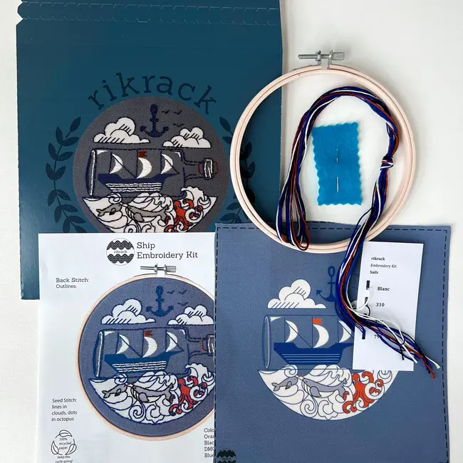 Rikrack Embroidery Kit - Ship