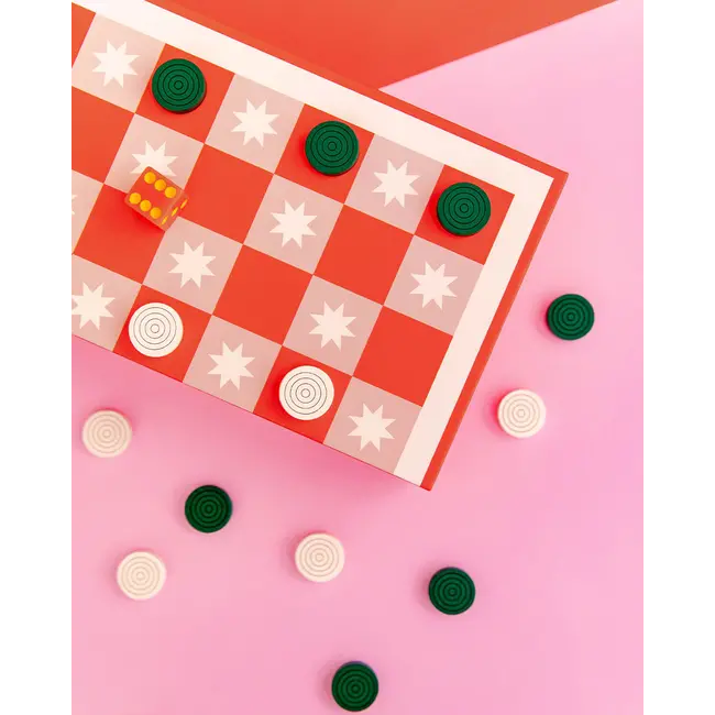 2 In 1 Checkers & Backgammon Board