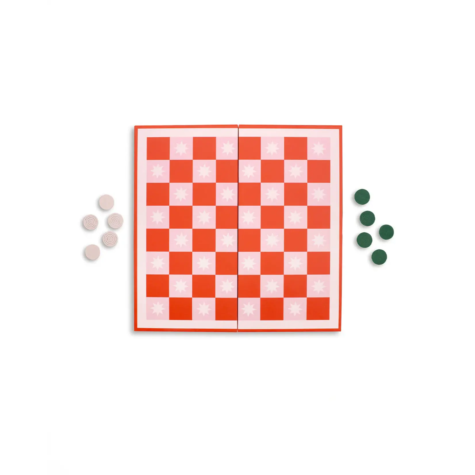 2 In 1 Checkers & Backgammon Board