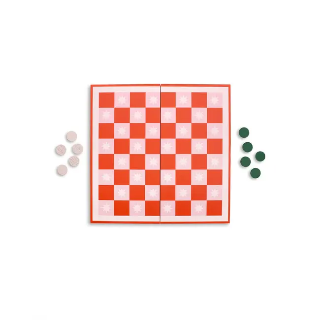2 In 1 Checkers & Backgammon Board