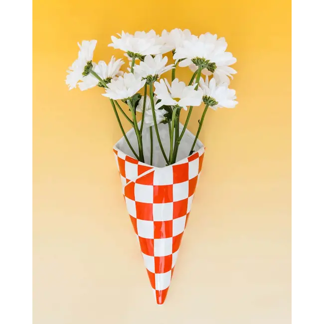 Wall Vase - Checker Bag