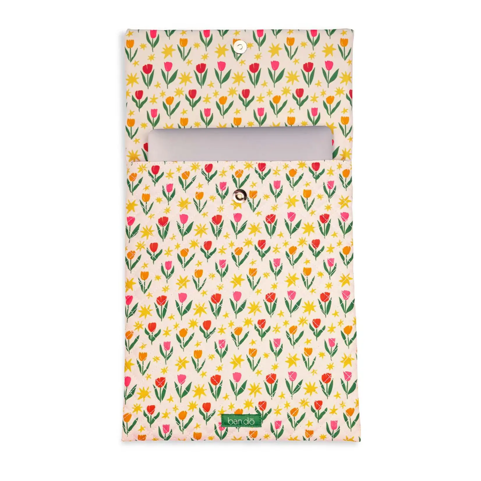 Go-Go Laptop Sleeve - Tulips On Ivory