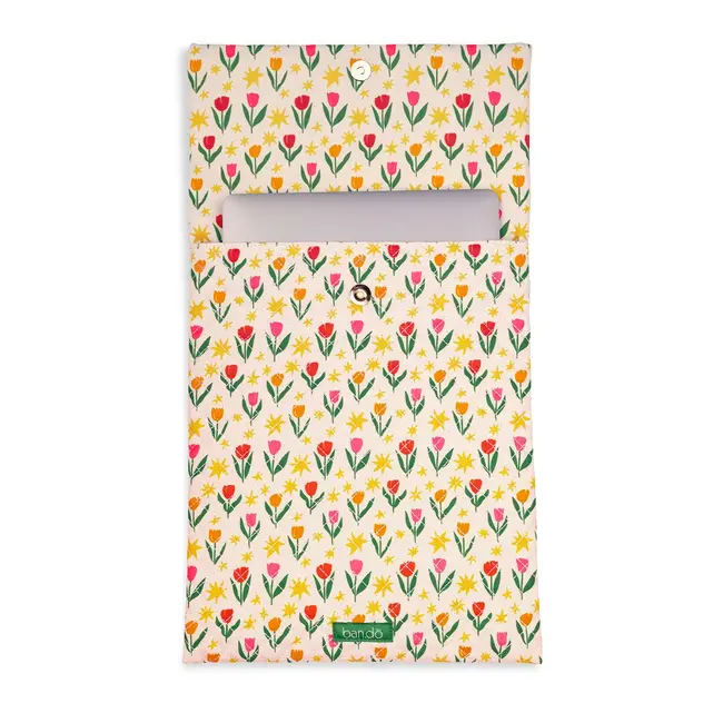 Go-Go Laptop Sleeve - Tulips On Ivory