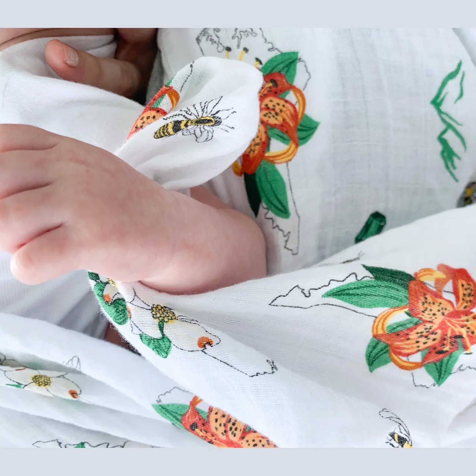 NC Baby Muslin Swaddle - Floral