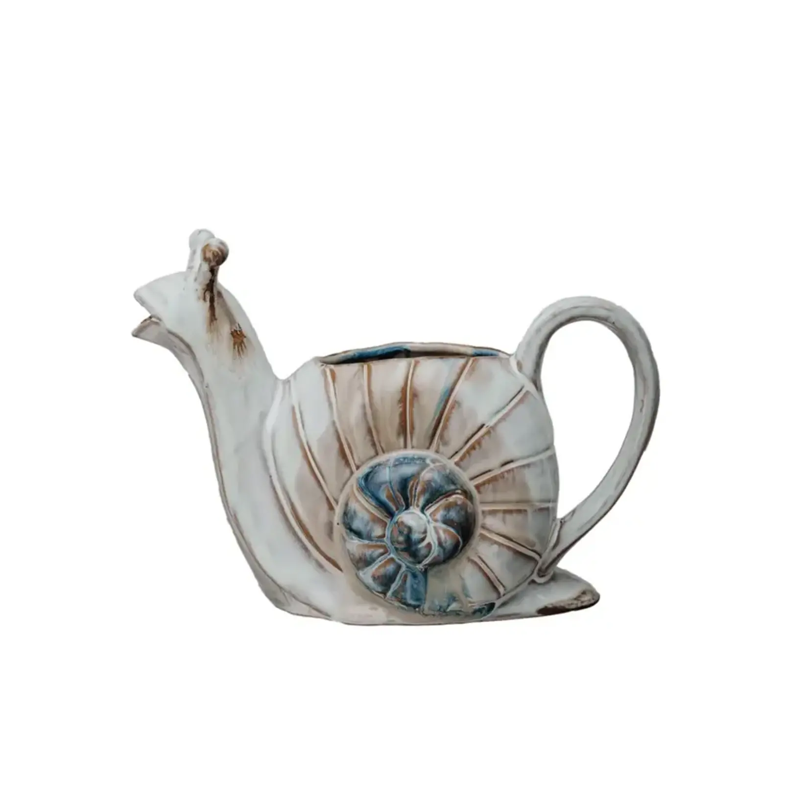 Stoneware Watering Can Snail - 24oz