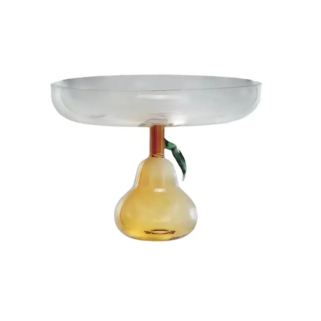 Glass Pedestal w/Pear Shaped Base