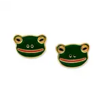 Frog Enamel Earrings
