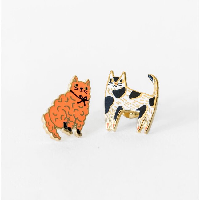 Yellow Owl Post Earrings - Cats