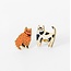 Yellow Owl Post Earrings - Cats
