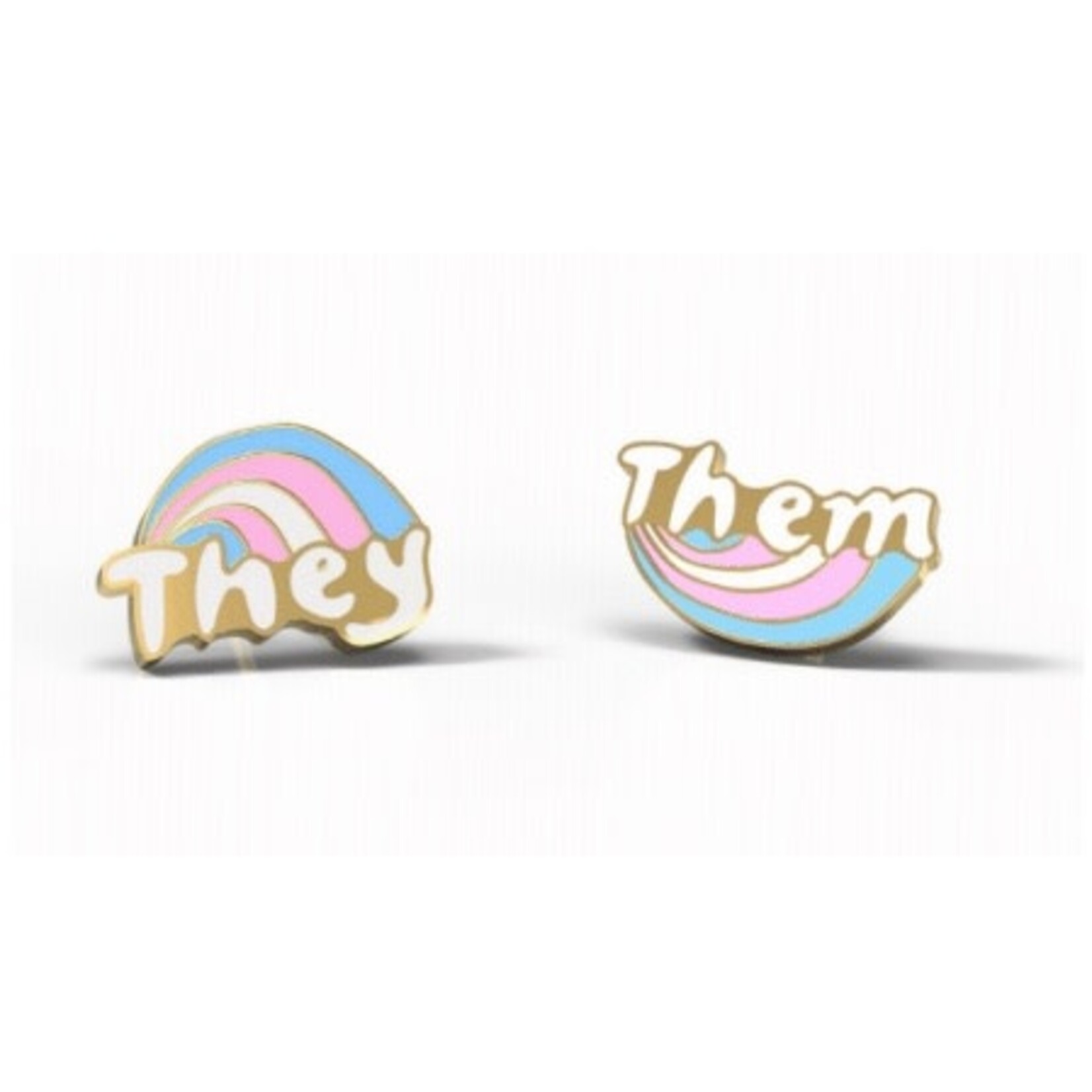 Yellow Owl Post Earrings - They/Them