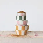 Handpainted Stoneware Nesting Bowls (4)