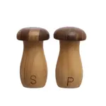 Rubberwood Mushroom Salt & Pepper Shaker Set