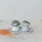 Stoneware Mushrooms Salt + Pepper Shakers