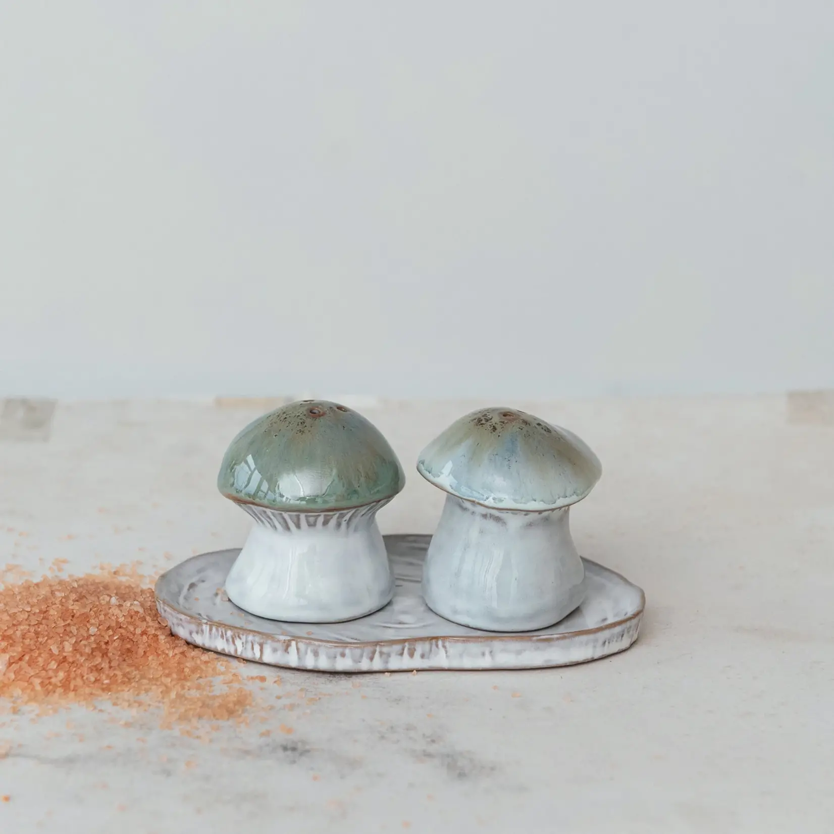 Stoneware Mushrooms Salt + Pepper Shakers