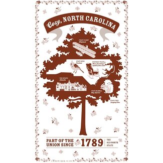 Vestiges Tea Towel - NC (Brown Tree)