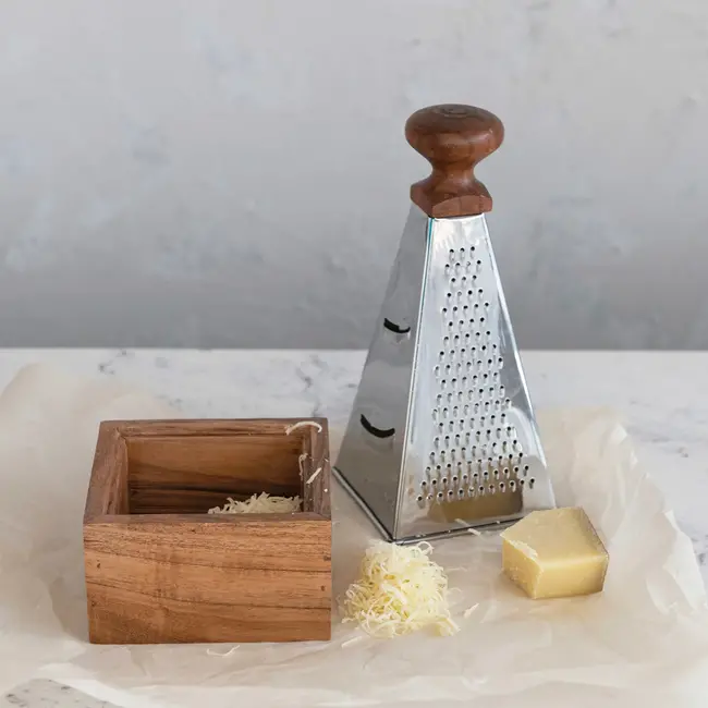 Stainless Steel Grater w/Acacia Wood Handle