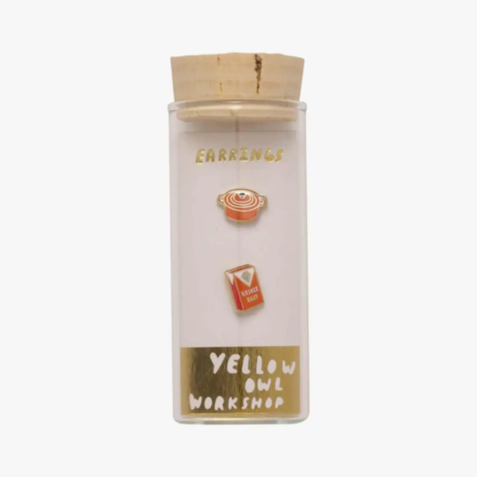 Yellow Owl Post Earrings - Dutch Oven Kosher Salt