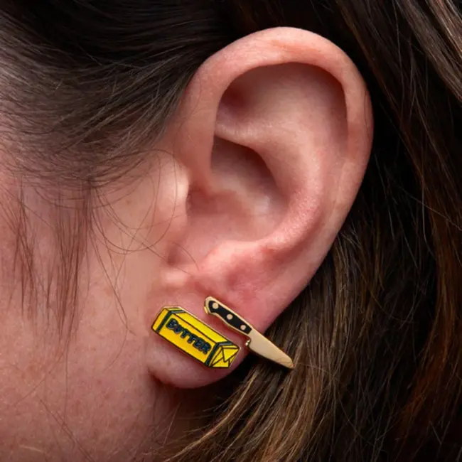Yellow Owl Post Earrings - Butter & Knife