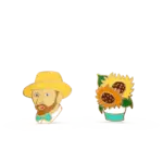 Yellow Owl Post Earrings - Van Gogh