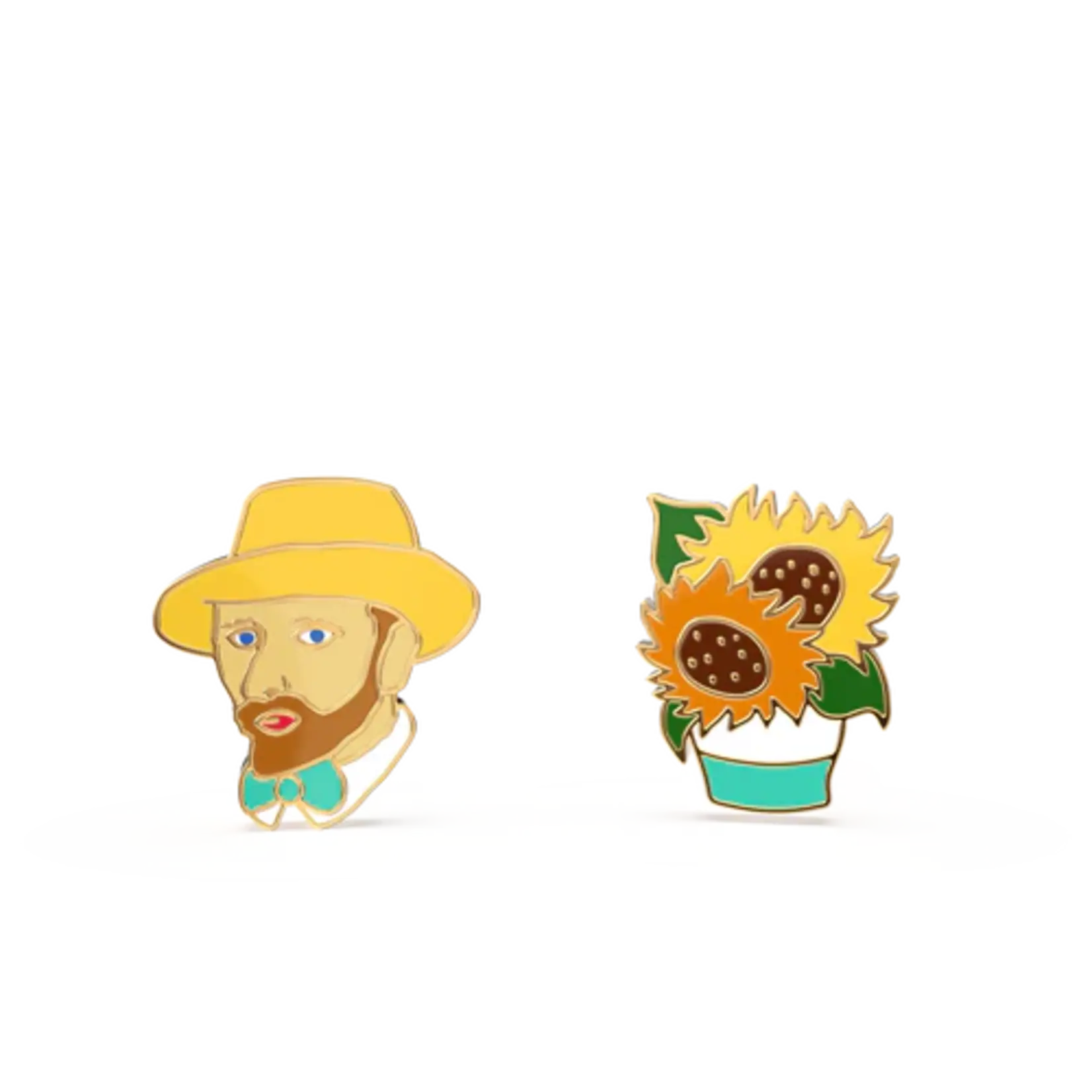 Yellow Owl Post Earrings - Van Gogh
