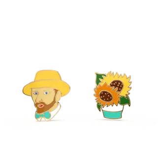 Yellow Owl Post Earrings - Van Gogh