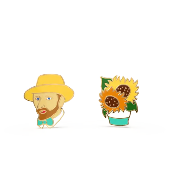 Yellow Owl Post Earrings - Van Gogh