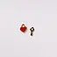 Yellow Owl Post Earrings - Heart Lock & Key
