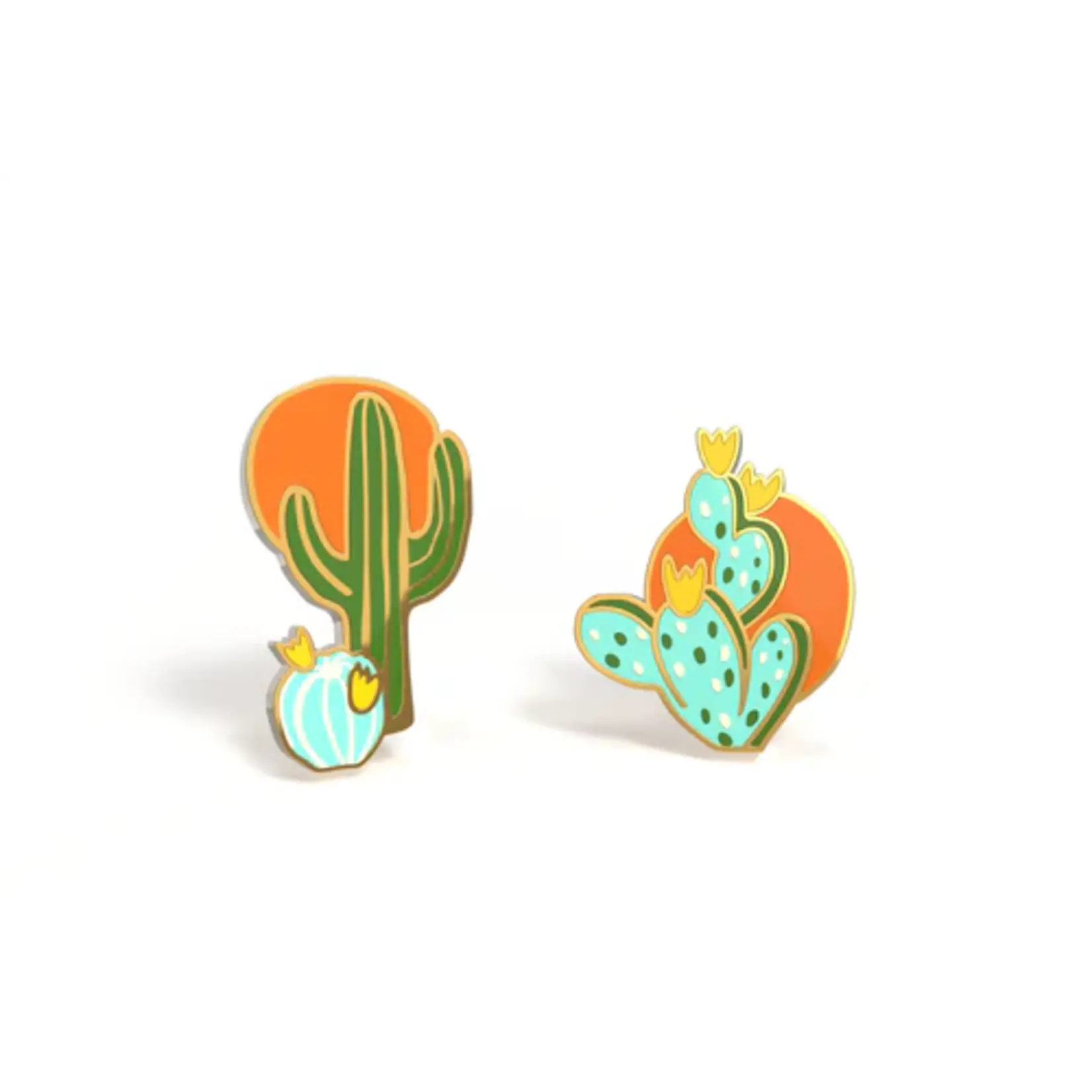 Yellow Owl Post Earrings - Gold Desert