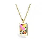 Yellow Owl Pendant Necklace - Tarot Lovers