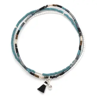 Chromacolor Miyuki BraceletTrio - Black Multi/Silver