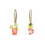 Yellow Owl Hoop Earrings - Bloody Mary